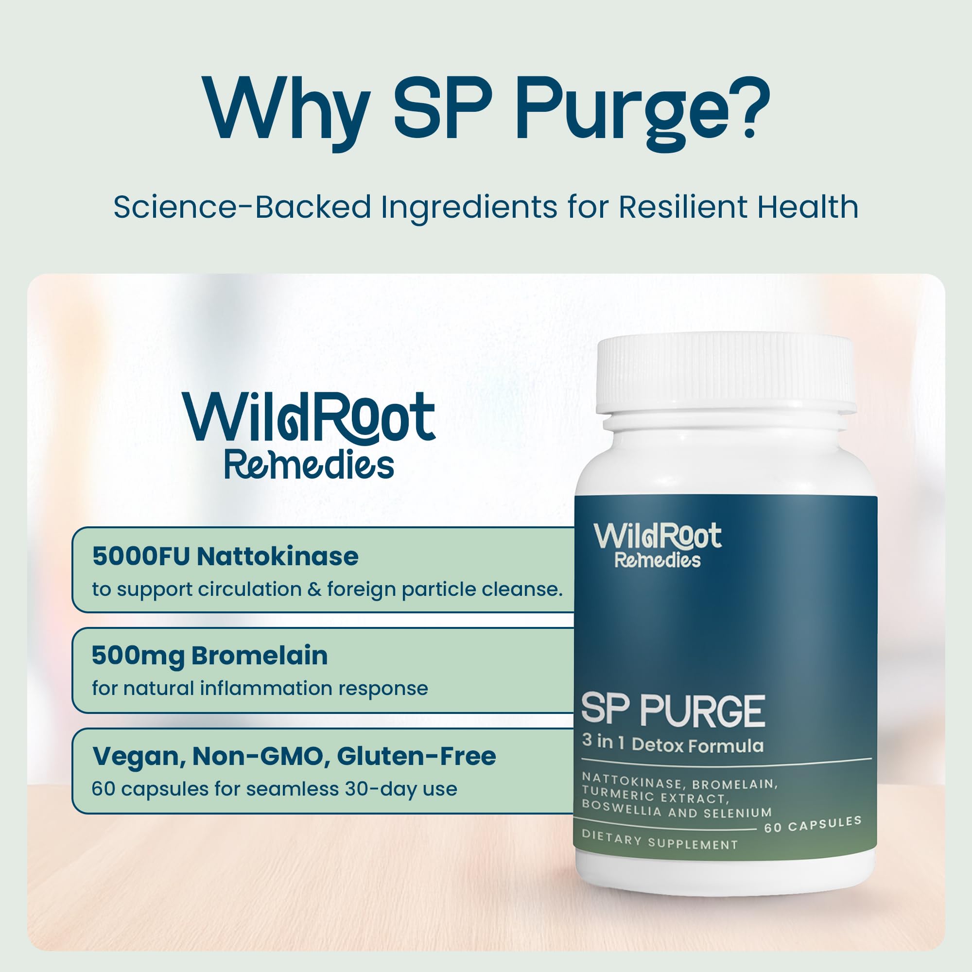 WildRoot Remedies SP Purge bottle side view