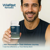 WildRoot Remedies SP Purge bottle with a measuring spoon