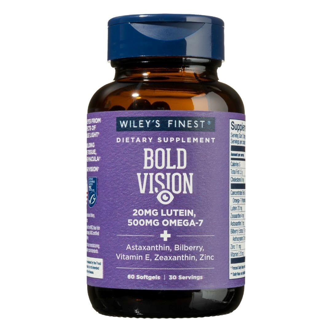 Wiley's Finest Bold Vision Omega-7 Fish Oil Supplement front view