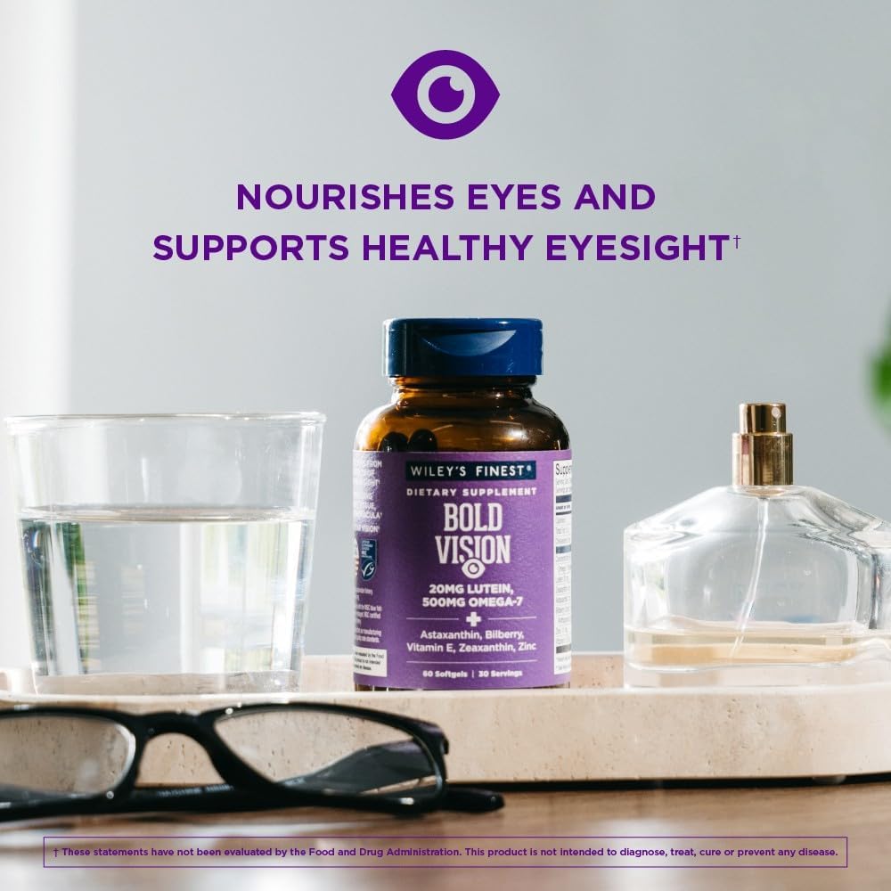 Wiley's Finest Bold Vision Omega-7 Fish Oil Supplement packaging