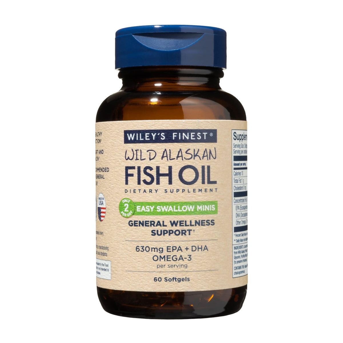 Wiley's Finest Omega-3 Fish Oil Easy Swallow Minis front view