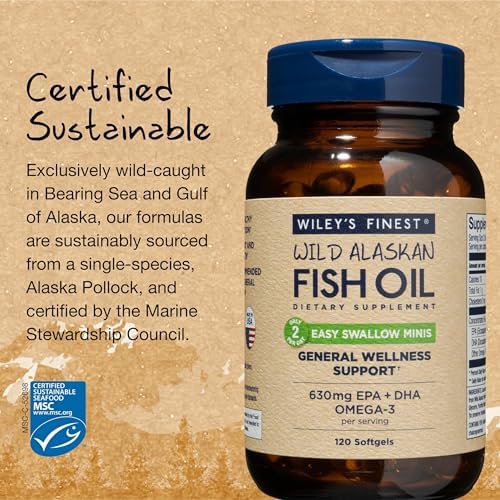 Wiley's Finest Omega-3 Fish Oil Easy Swallow Minis softgel close-up