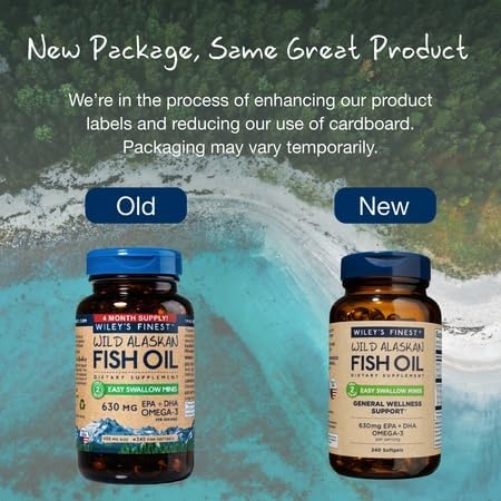 Wiley's Finest Omega-3 Fish Oil Easy Swallow Minis with a glass of water