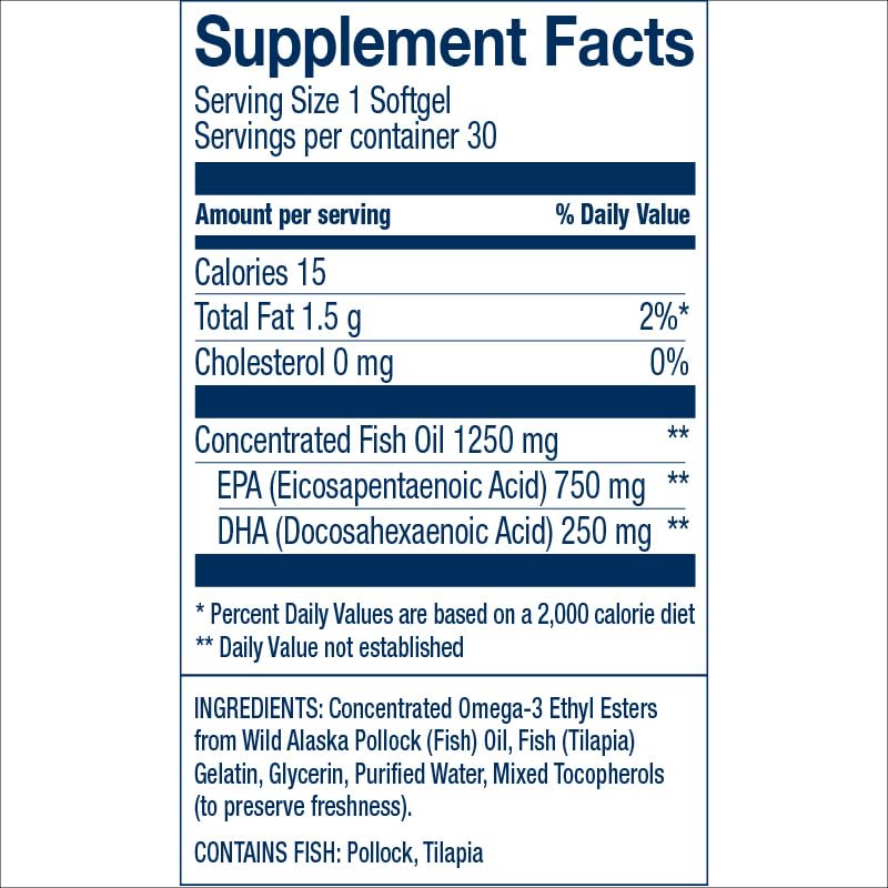 Wiley's Finest Omega-3 Fish Oil Supplement 1000mg side view