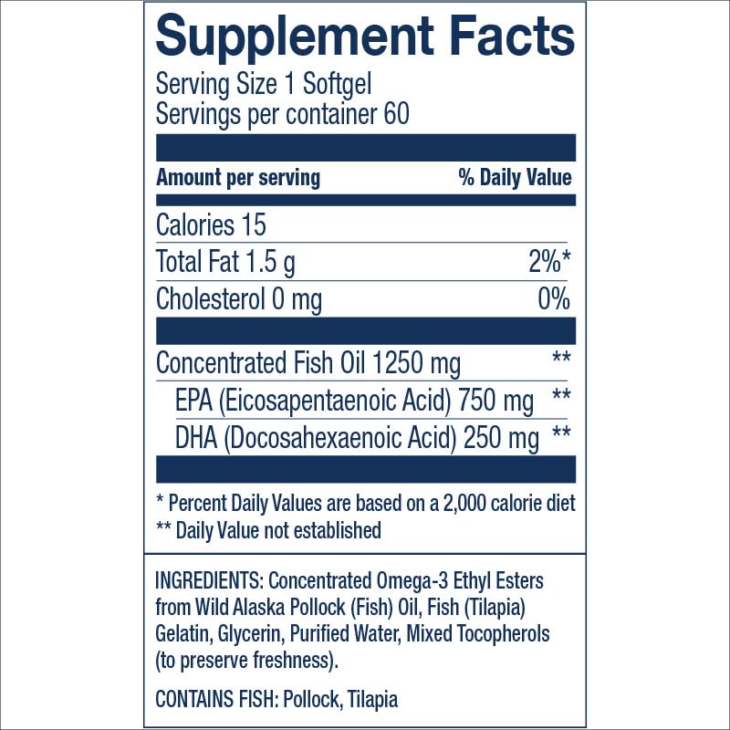 Wiley's Finest Omega-3 Fish Oil Supplement 1000mg side view