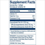 Wiley's Finest Omega-3 Fish Oil Supplement 1000mg side view