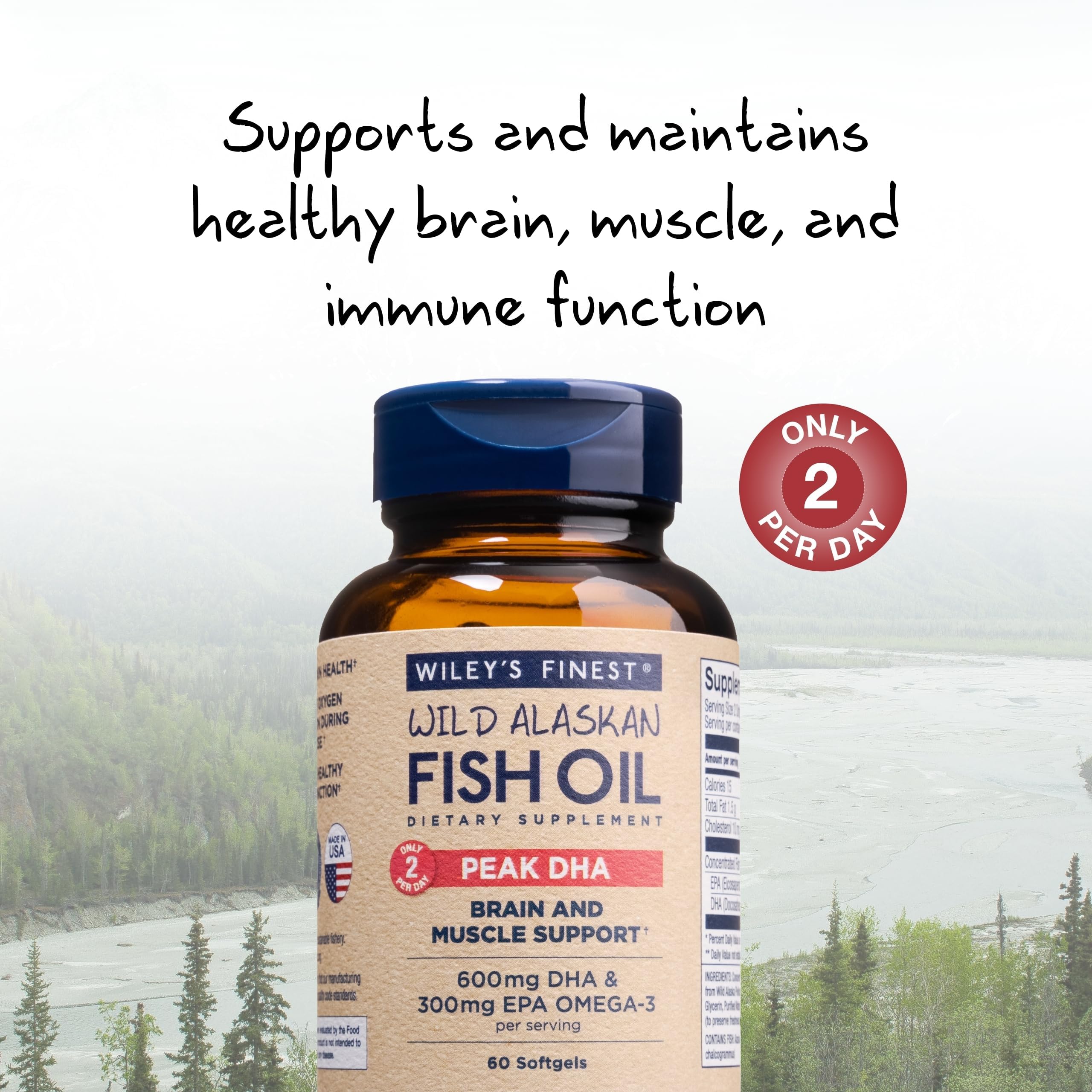 Wiley's Finest Omega-3 Fish Oil Supplement 900mg capsule close-up