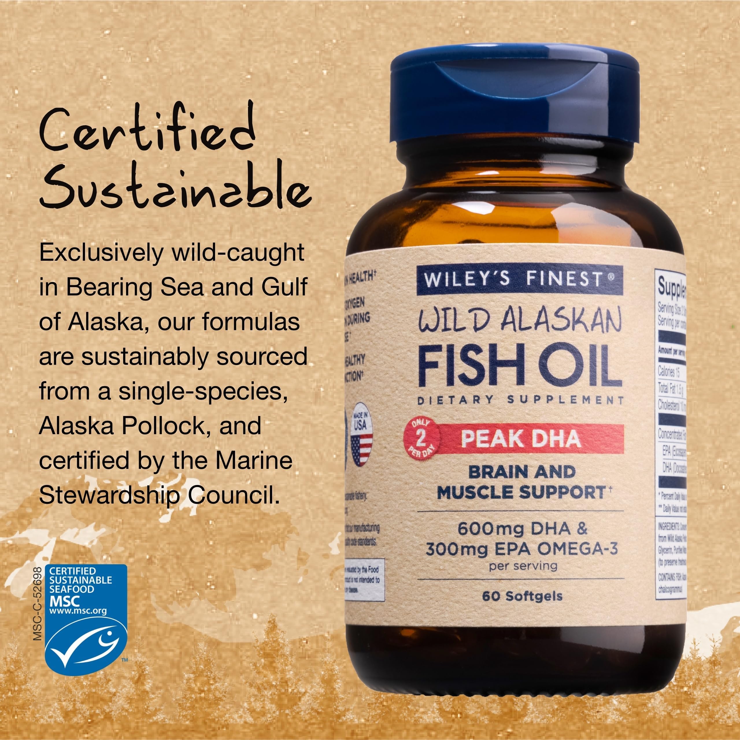 Wiley's Finest Omega-3 Fish Oil Supplement 900mg packaging