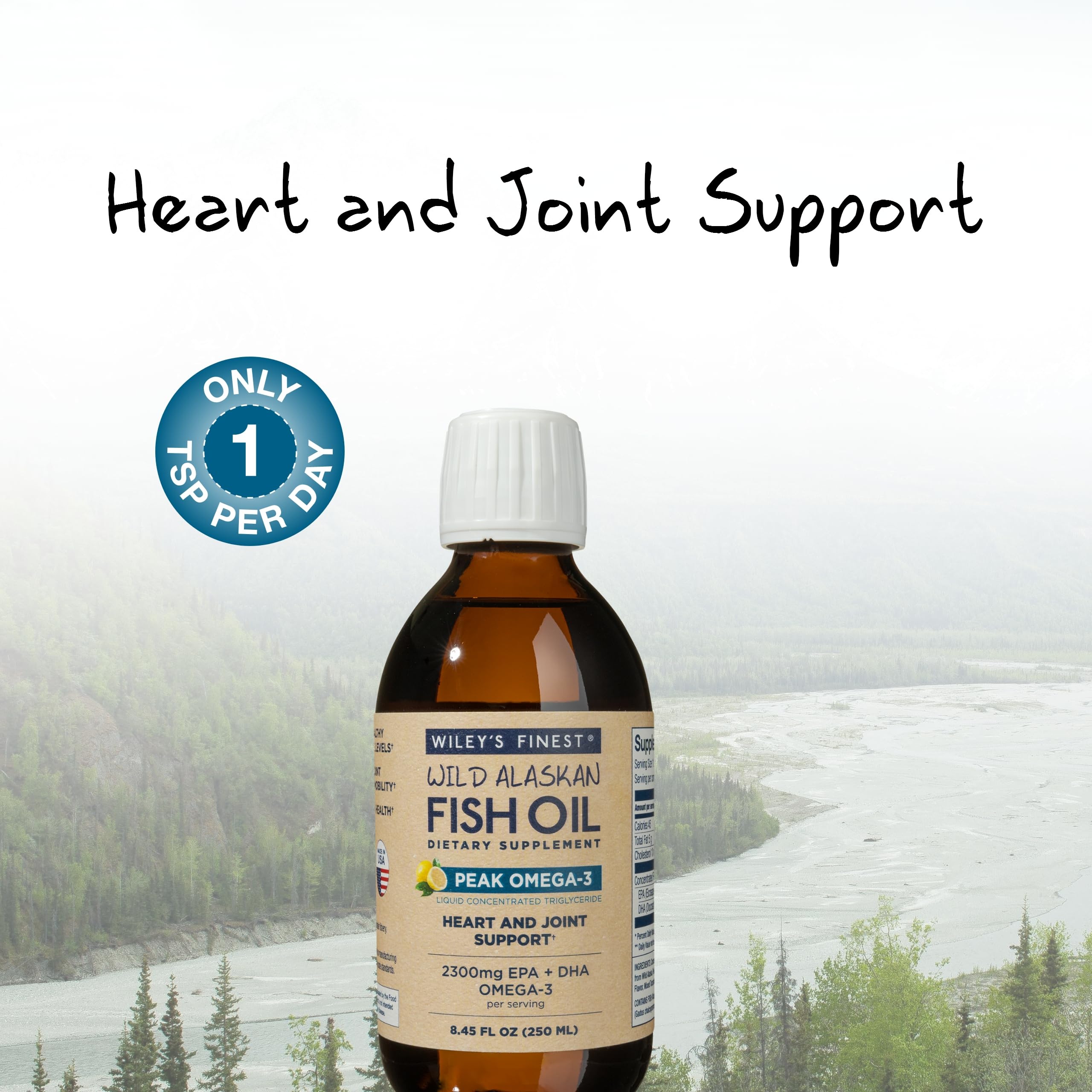Wiley's Finest Omega-3 Fish Oil Supplement with a lemon slice