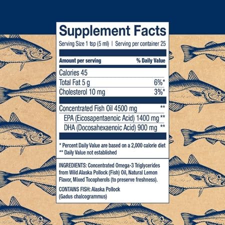 Wiley's Finest Peak Omega-3 Fish Oil Supplement bottle side view