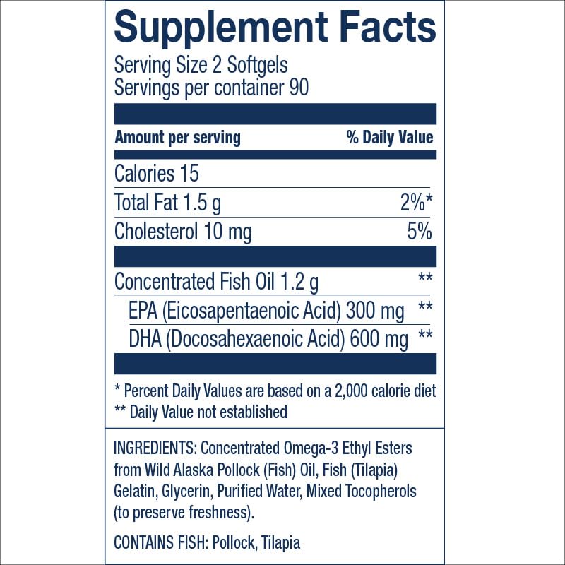 Wiley's Finest Prenatal DHA Fish Oil Softgels 900mg side view