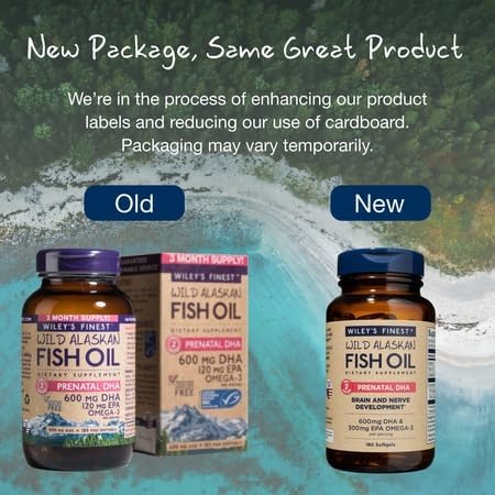 Wiley's Finest Prenatal DHA Fish Oil Softgels 900mg with a measuring spoon