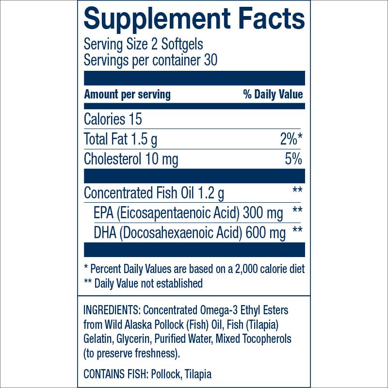 Wiley's Finest Prenatal DHA Fish Oil Softgels side view