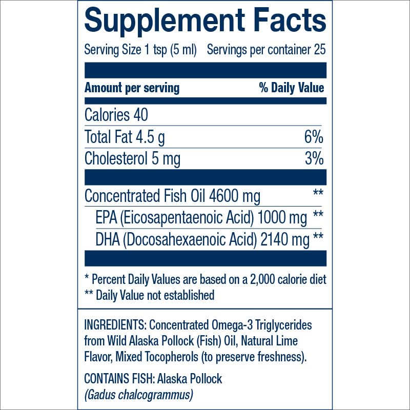 Wiley's Finest Summit DHA Omega-3 Fish Oil 3140mg bottle side view