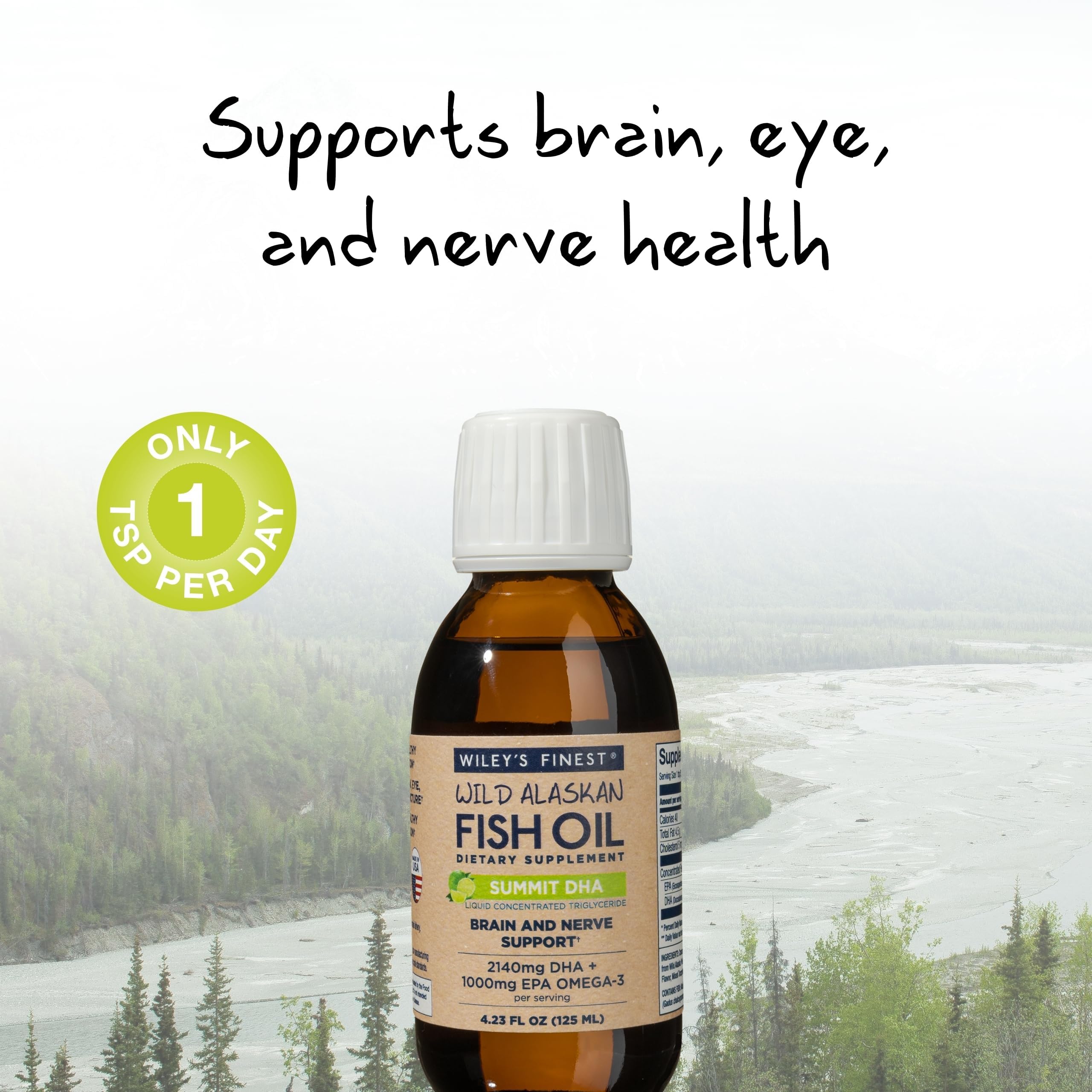 Wiley's Finest Summit DHA Omega-3 Fish Oil 3140mg label close-up