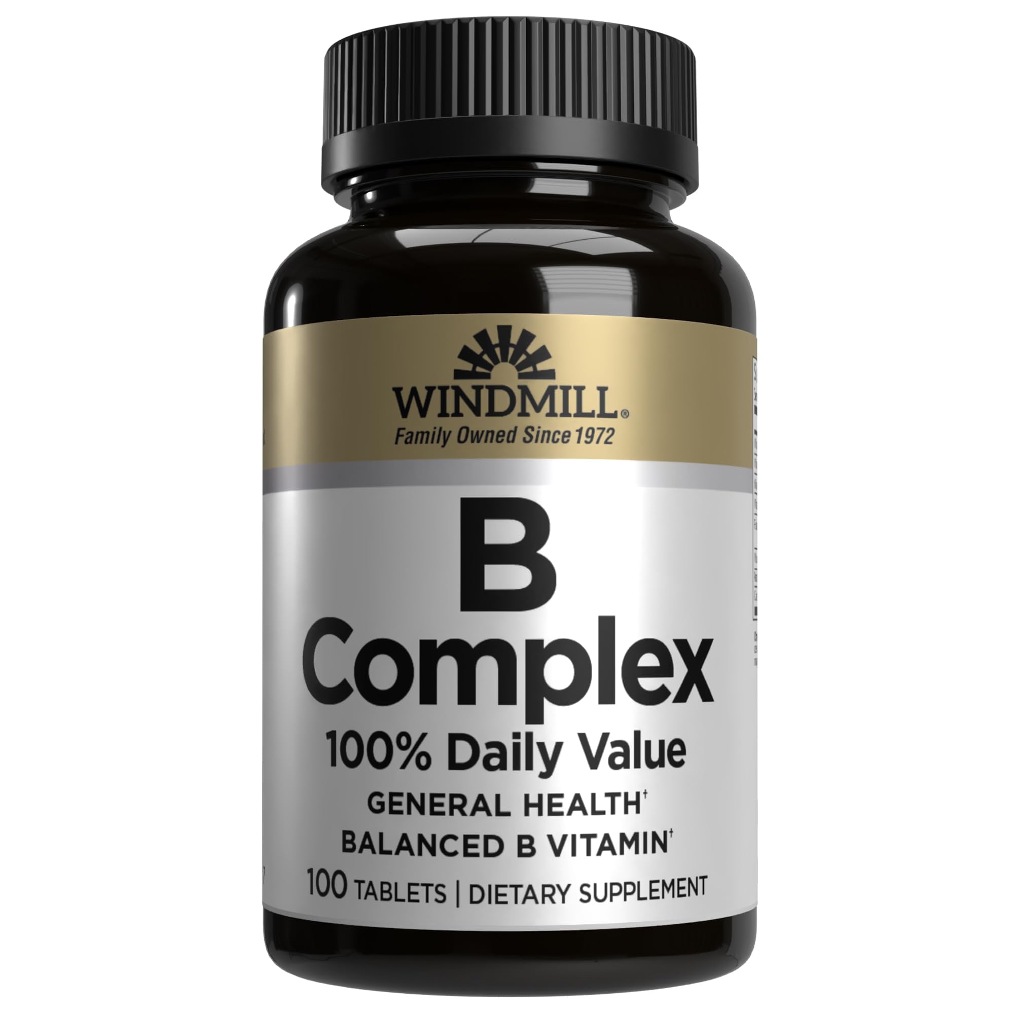 Windmill B-Complex Vitamins 100% RDI tablet front view