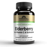 Windmill Elderberry with Vitamin C and Echinacea 60 chewable wafers front view