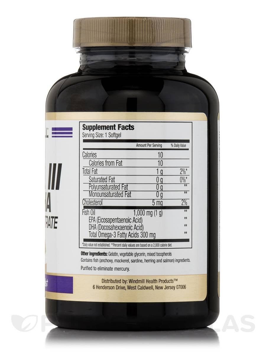 Windmill Omega 3 Fish Oil Softgels 1000mg side view