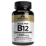 Windmill Sublingual Vitamin B-12 1000 mcg Tablets bottle with label