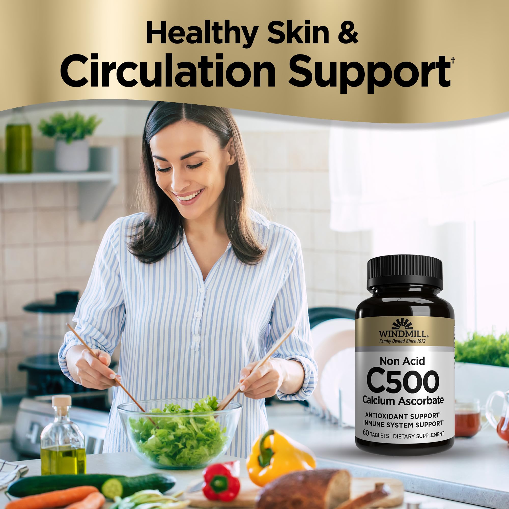 Windmill Vitamin C 500 mg Non-Acid Tablets packaging