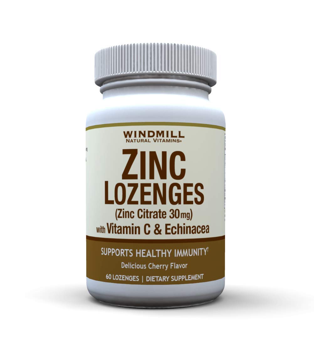 Windmill Zinc Lozenges 60 Cherry flavour front view