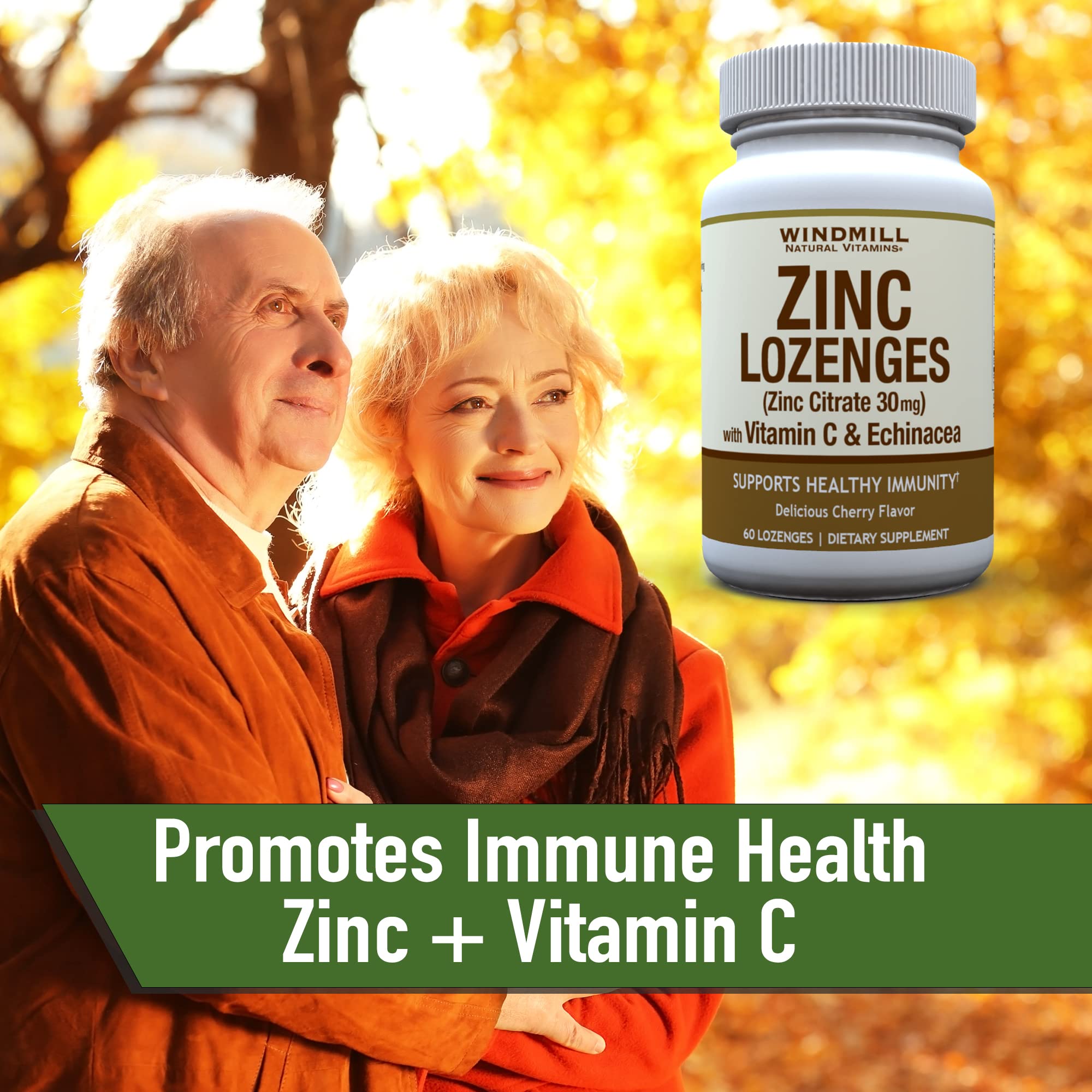 Windmill Zinc Lozenges cherry flavour lozenges close-up