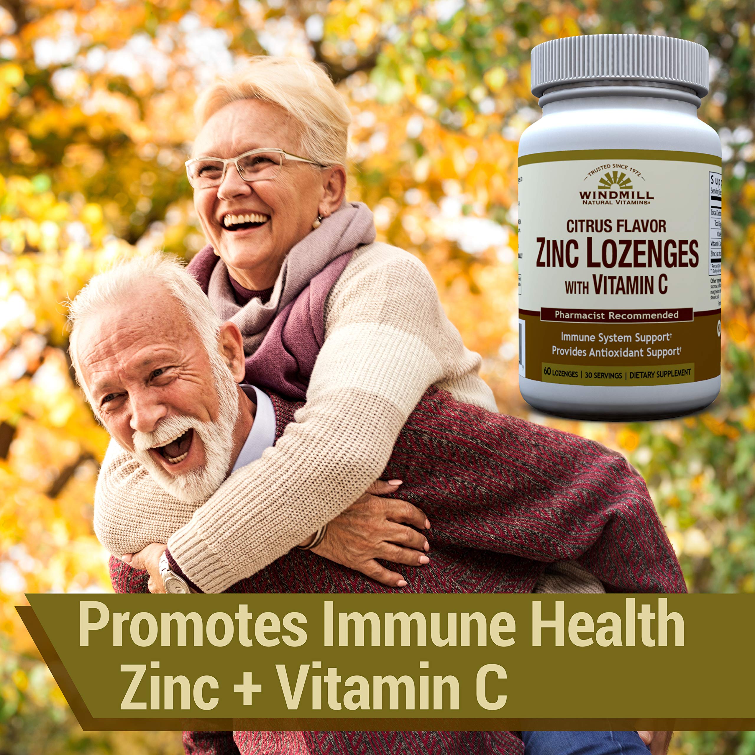 Windmill Zinc Lozenges with Vitamin C lozenge close-up