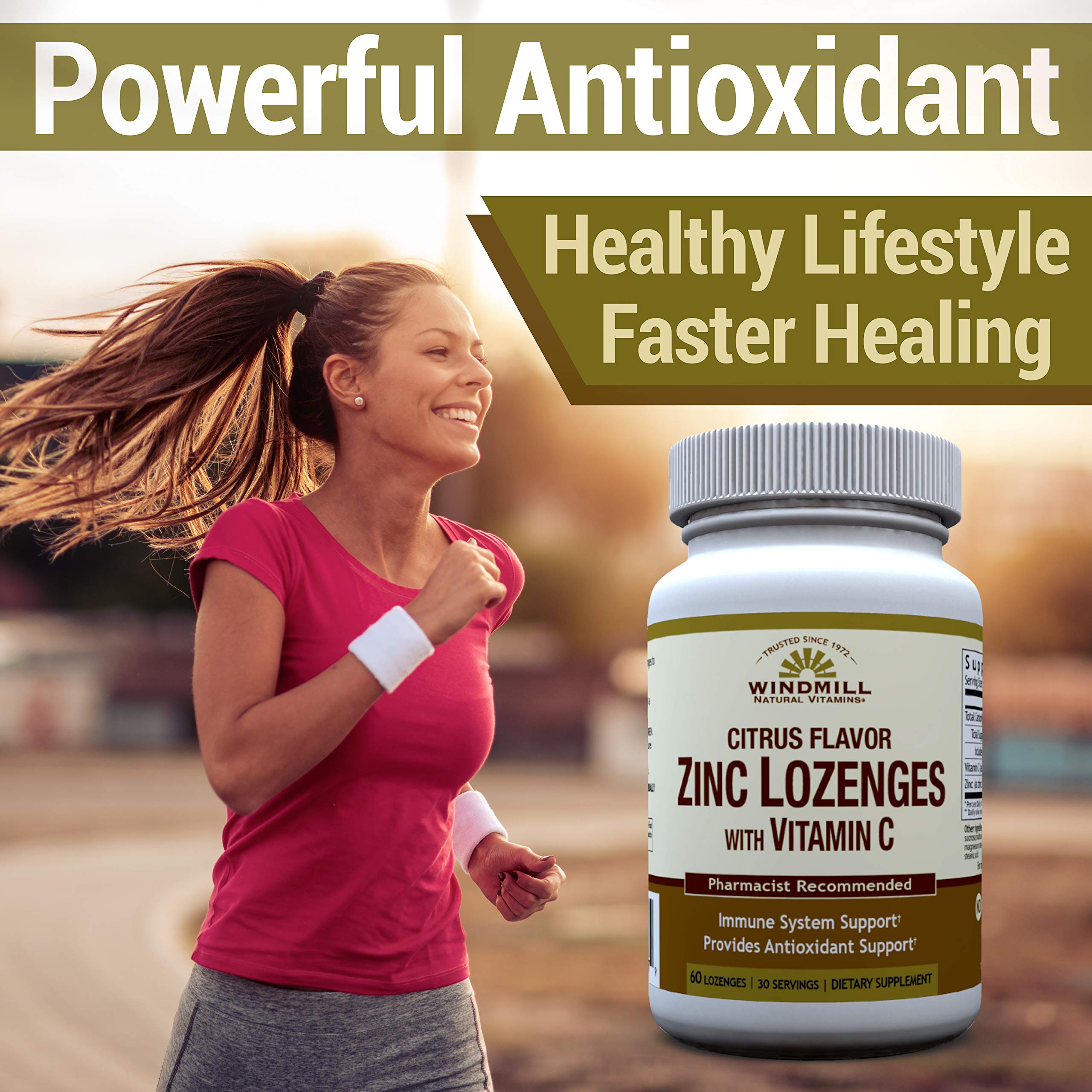 Windmill Zinc Lozenges with Vitamin C natural honey lemon flavour