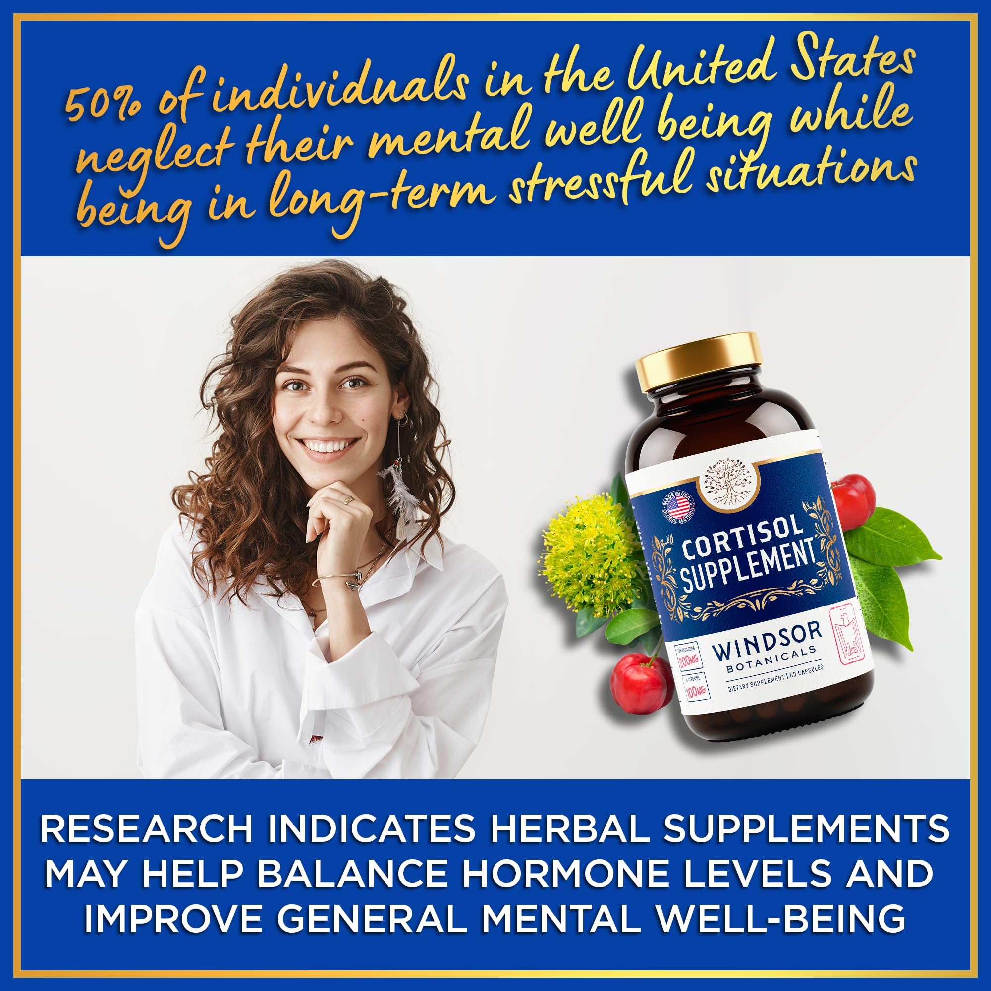WINDSOR BOTANICALS Adrenal Extracts capsule in hand