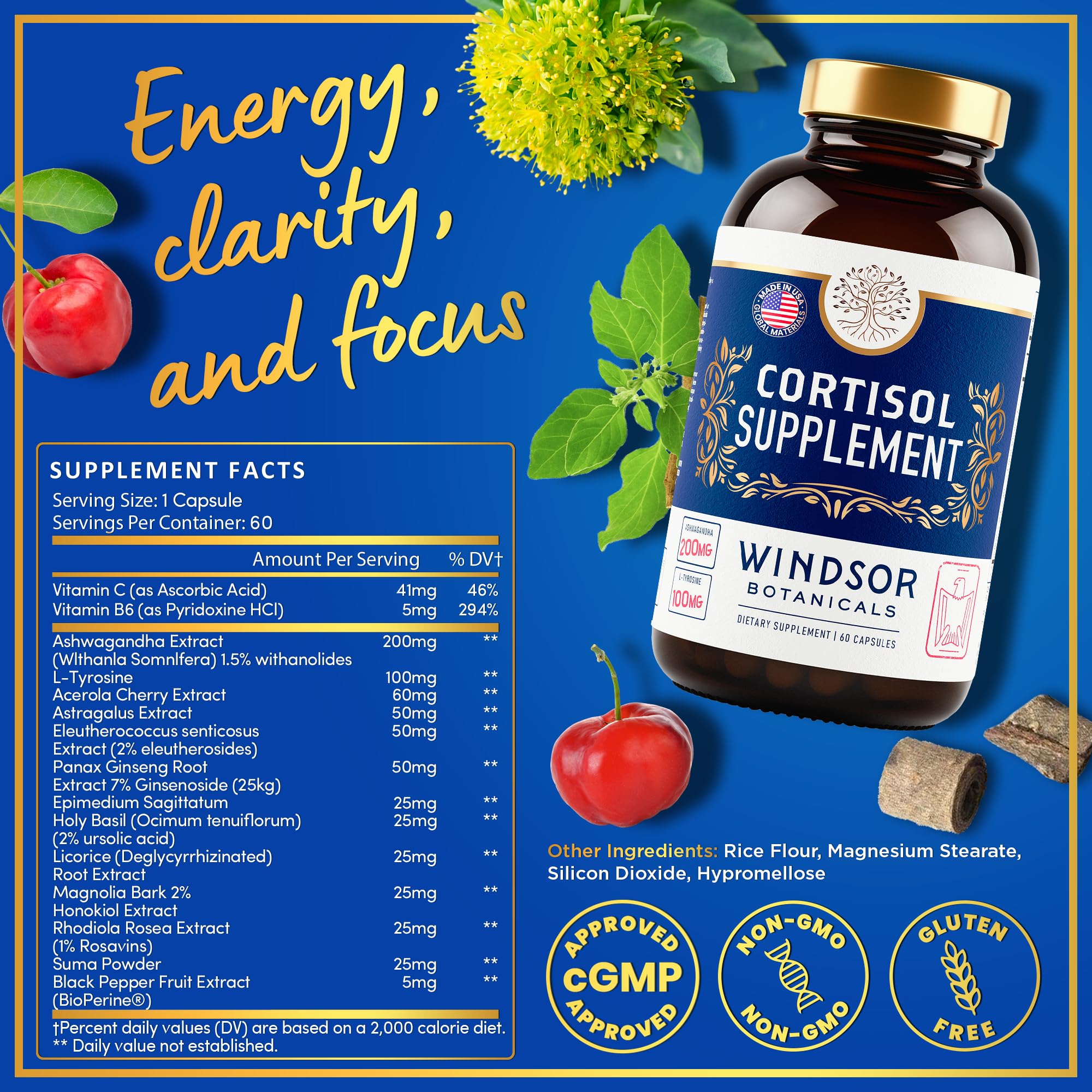 WINDSOR BOTANICALS Adrenal Extracts capsules close-up