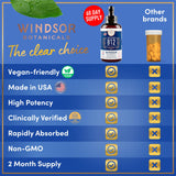 WINDSOR BOTANICALS B12 drops on a wooden table