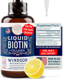WINDSOR BOTANICALS Biotin Liquid Drops bottle front view