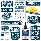 WINDSOR BOTANICALS Biotin Liquid Drops in a glass of water