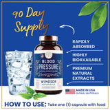 WINDSOR BOTANICALS Blood Pressure Support Capsules bottle with label