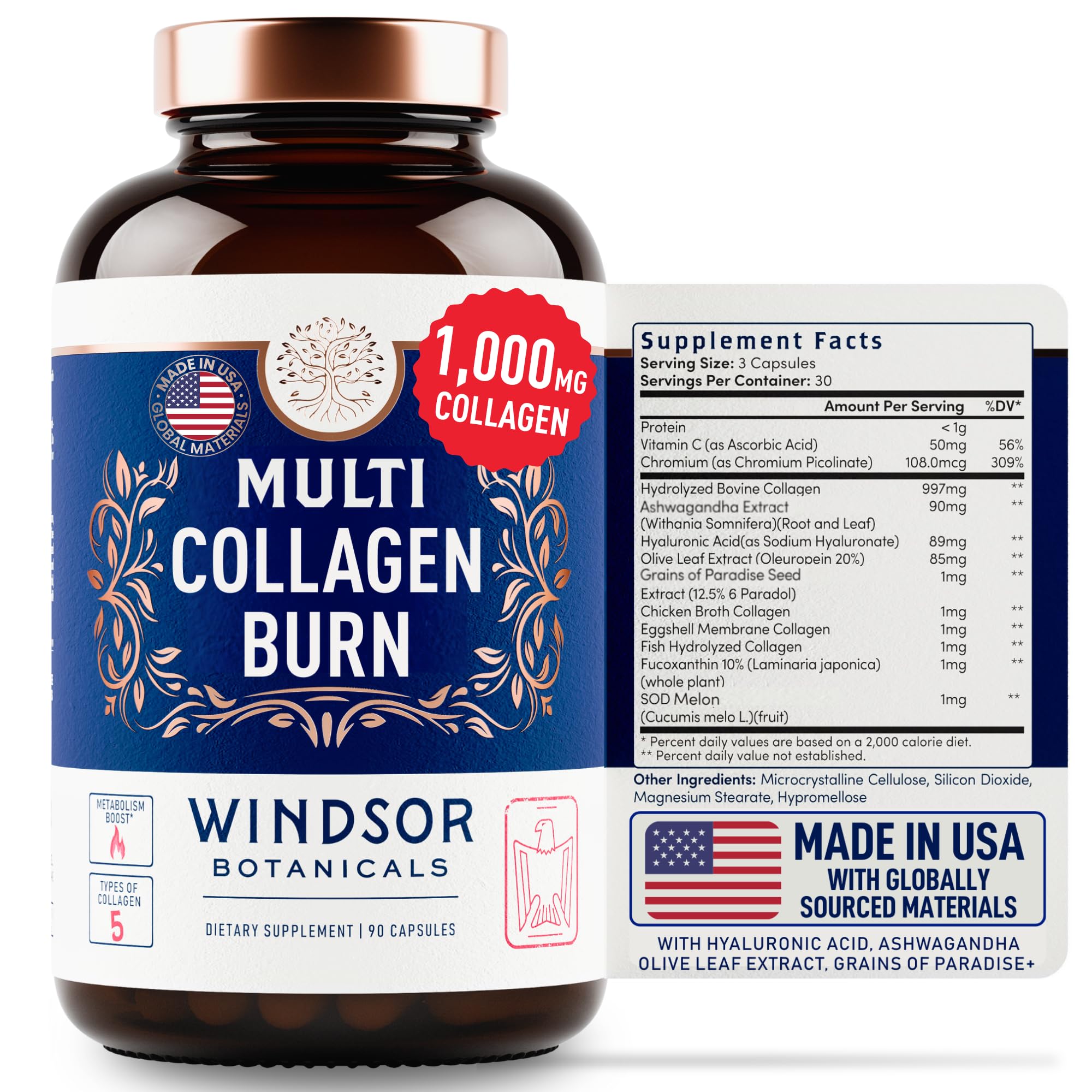 WINDSOR BOTANICALS Collagen Complex front view packaging