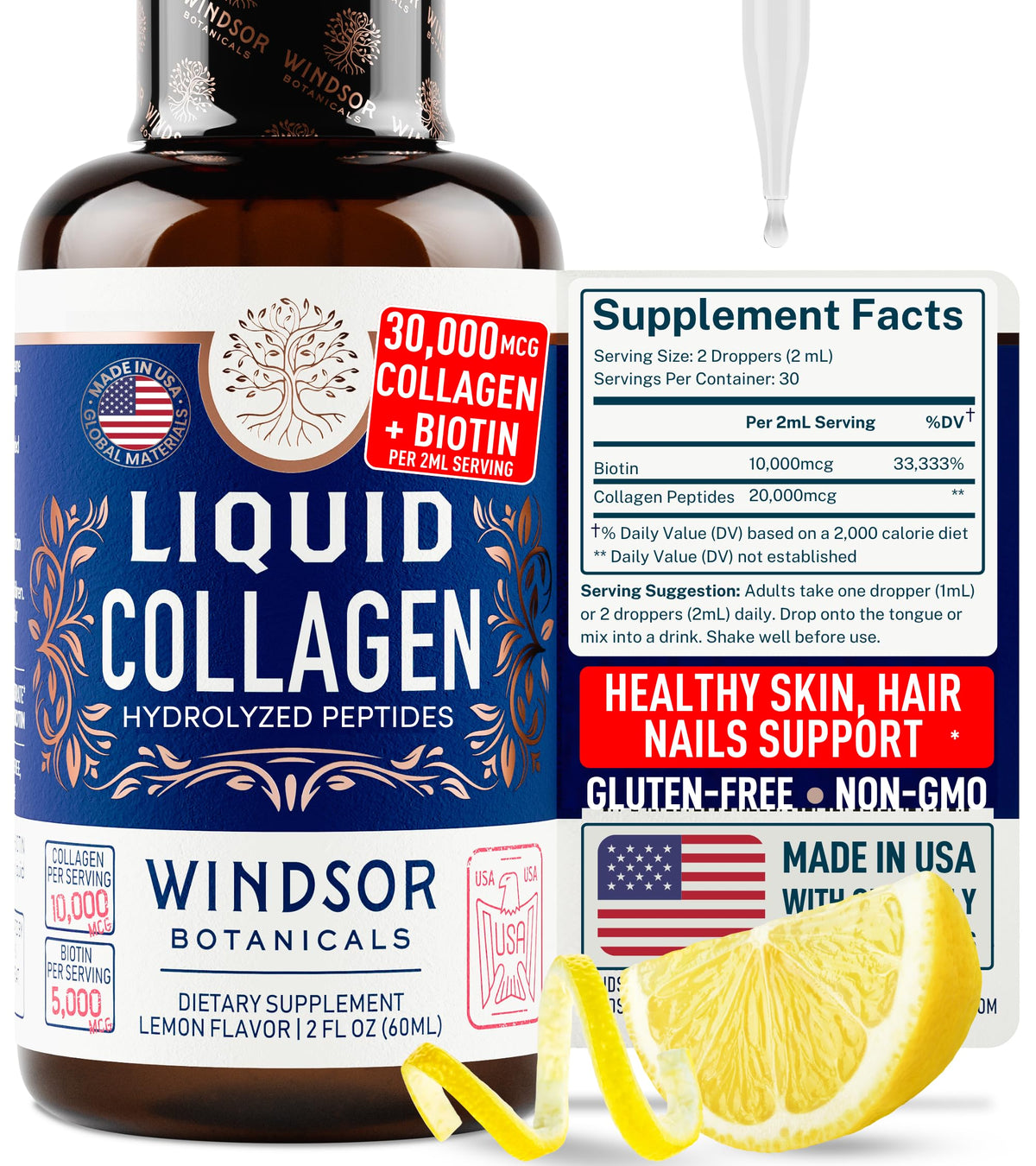 WINDSOR BOTANICALS Collagen Supplement 57g front view