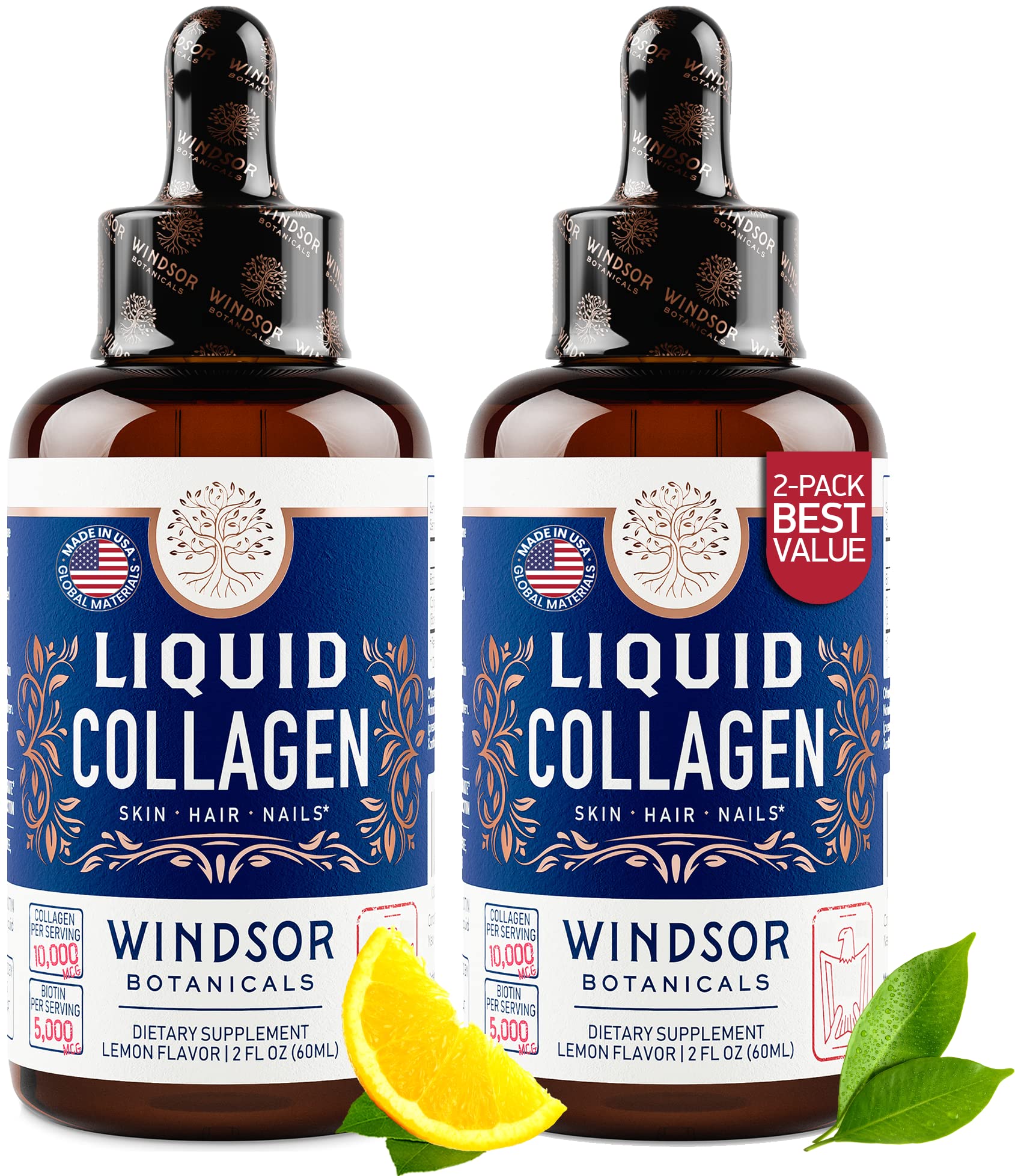 WINDSOR BOTANICALS Collagen Supplement bottle front view