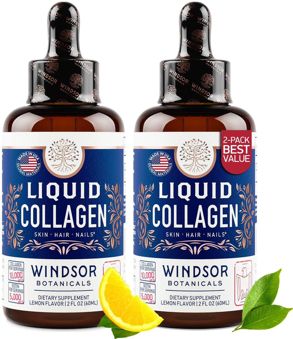 WINDSOR BOTANICALS Collagen Supplement bottle front view
