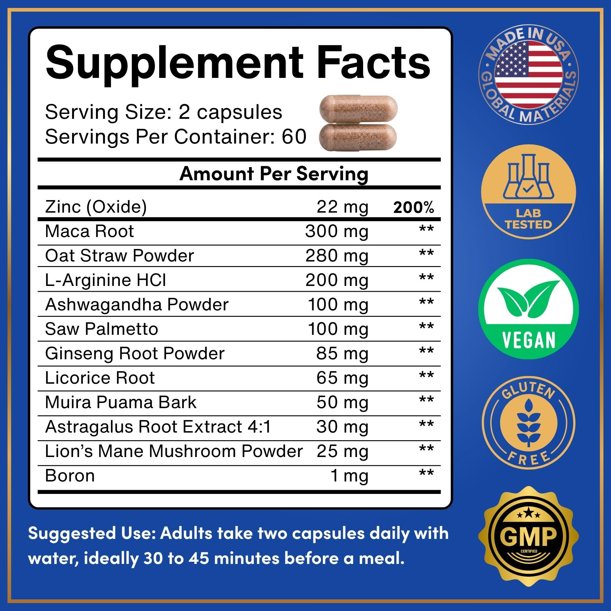 WINDSOR BOTANICALS Male Fertility Support Prenatal Vitamins capsules on a table