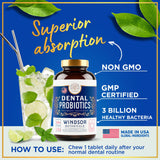WINDSOR BOTANICALS Oral Probiotics chewable tablet in hand