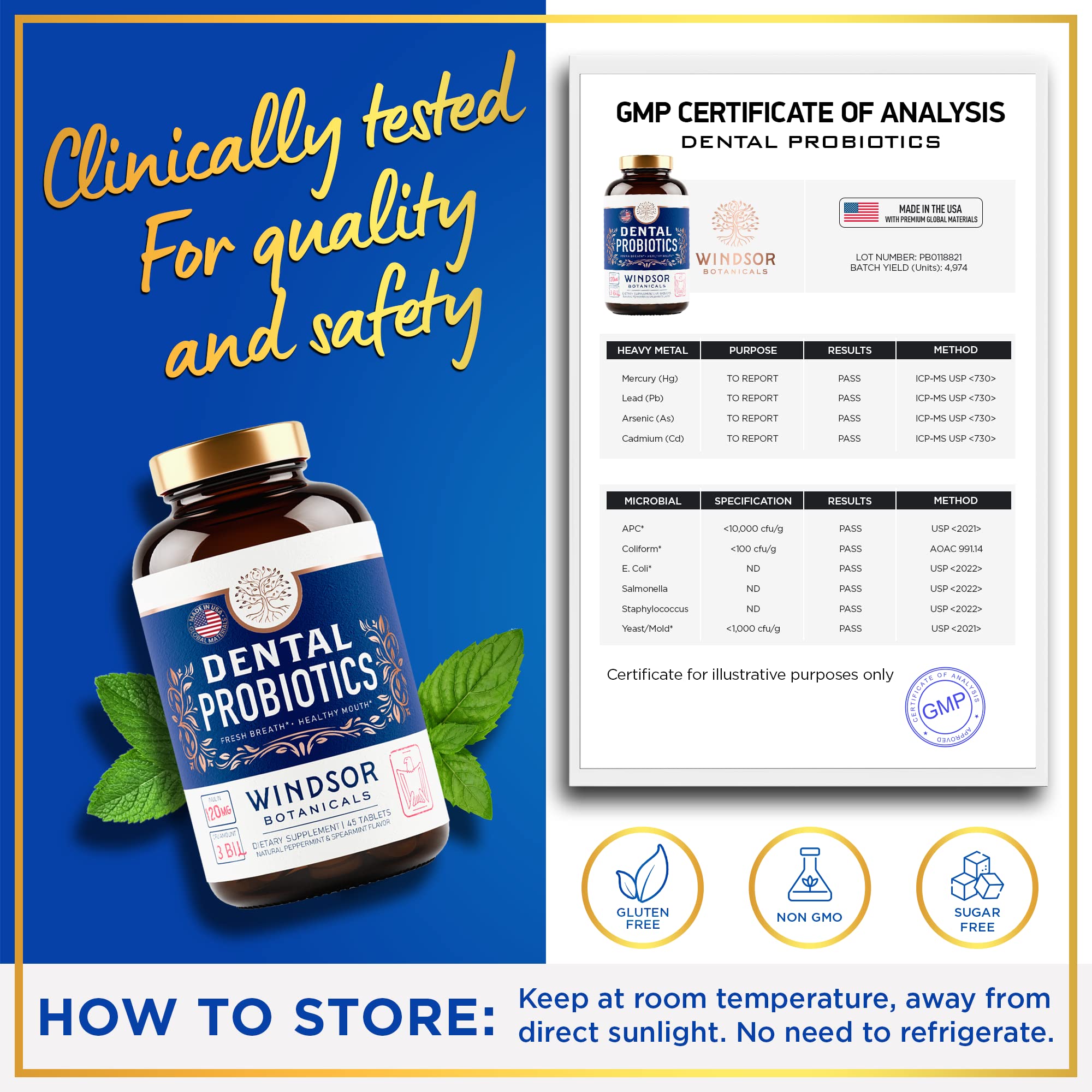 WINDSOR BOTANICALS Oral Probiotics ingredients list
