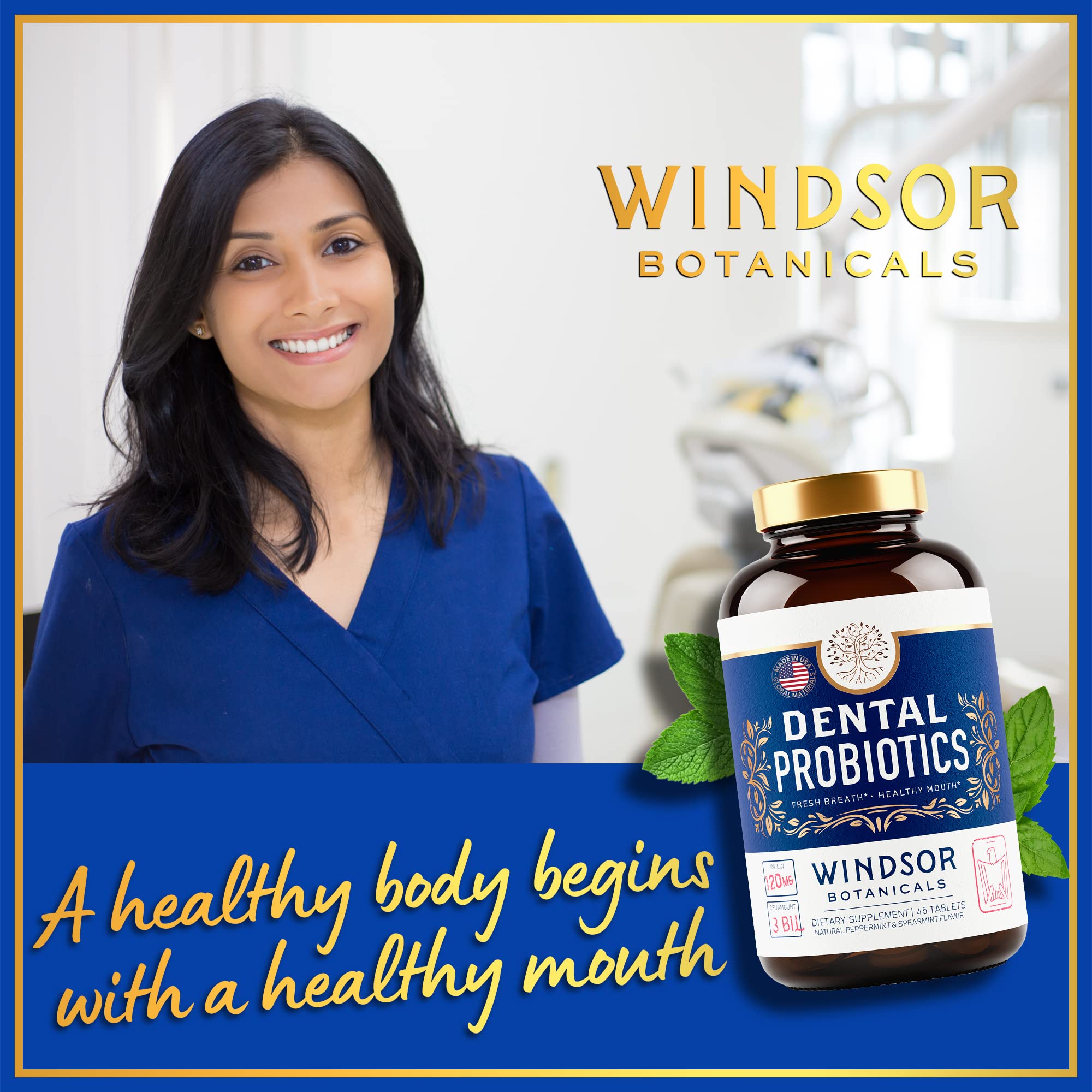 WINDSOR BOTANICALS Oral Probiotics packaging side view
