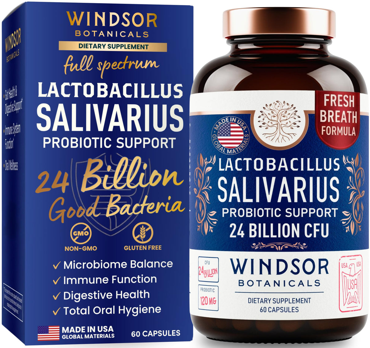 WINDSOR BOTANICALS Probiotic Capsules front view