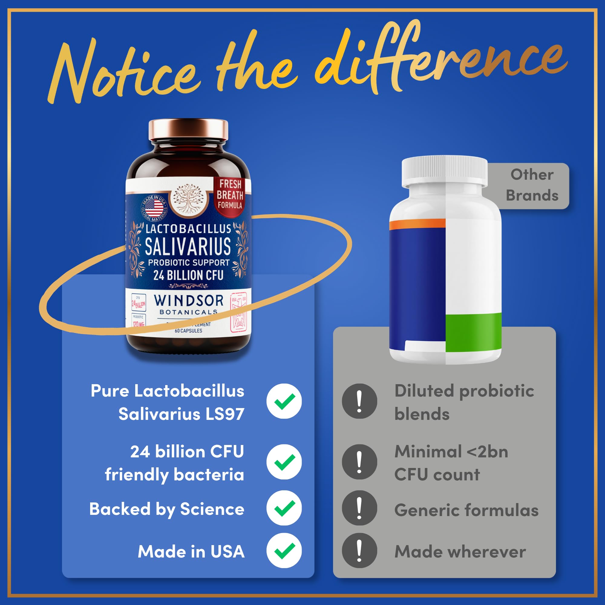 WINDSOR BOTANICALS Probiotic Capsules packaging details