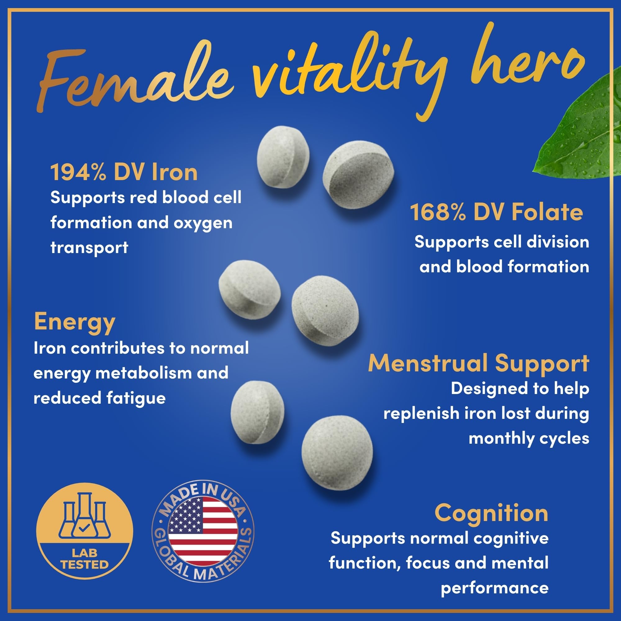 WINDSOR BOTANICALS Vegan Iron Supplement on a kitchen counter