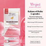 Winged Wellness Balanced Babe Capsules side view showing capsule count