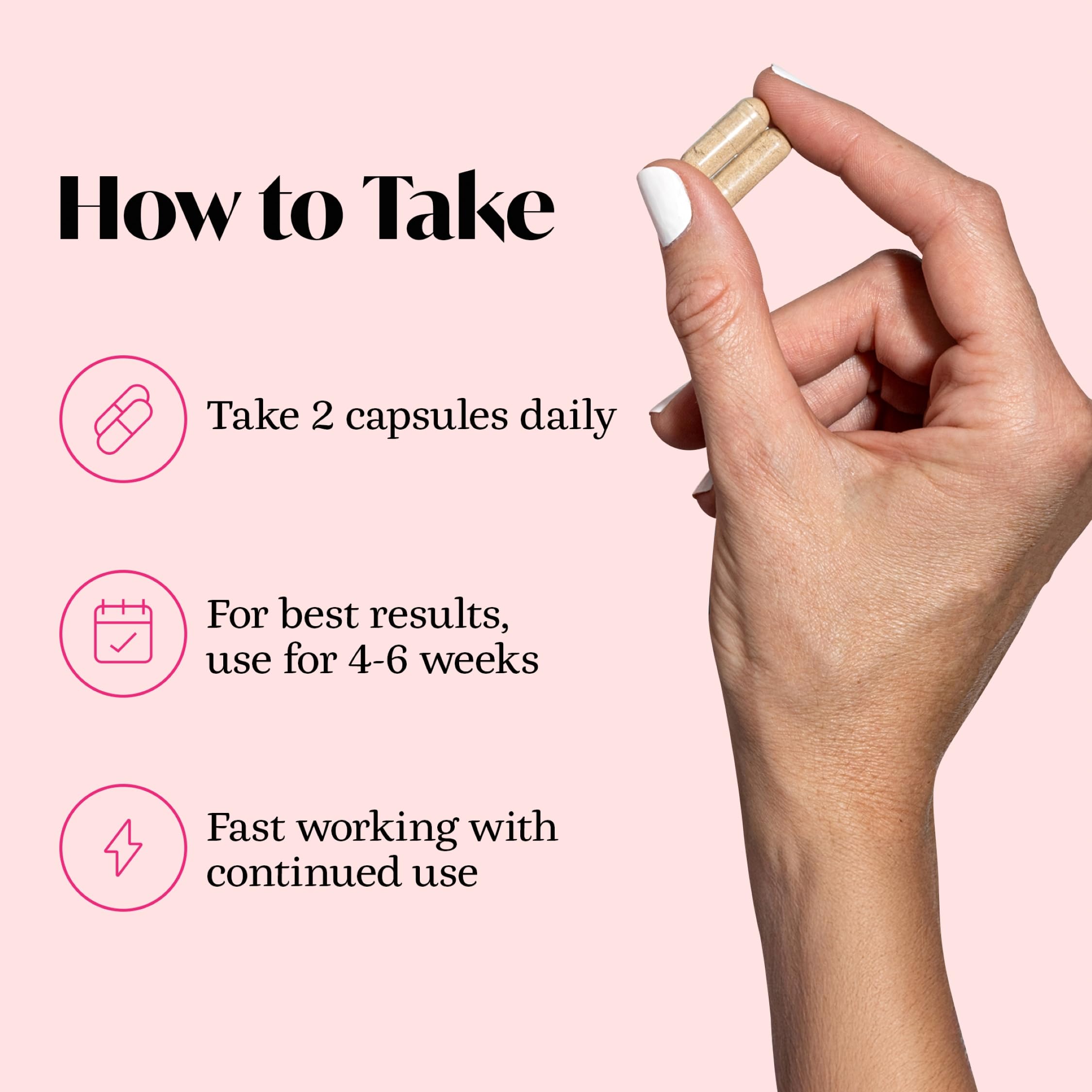 Winged Wellness Balanced Babe Capsules with a measuring spoon