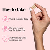 Winged Wellness Balanced Babe Capsules with a measuring spoon
