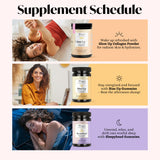 Winged Wellness Glow Up Collagen Powder in a kitchen setting