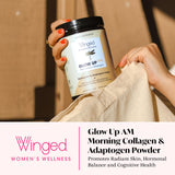 Winged Wellness Morning Collagen & Adaptogen Powder packaging